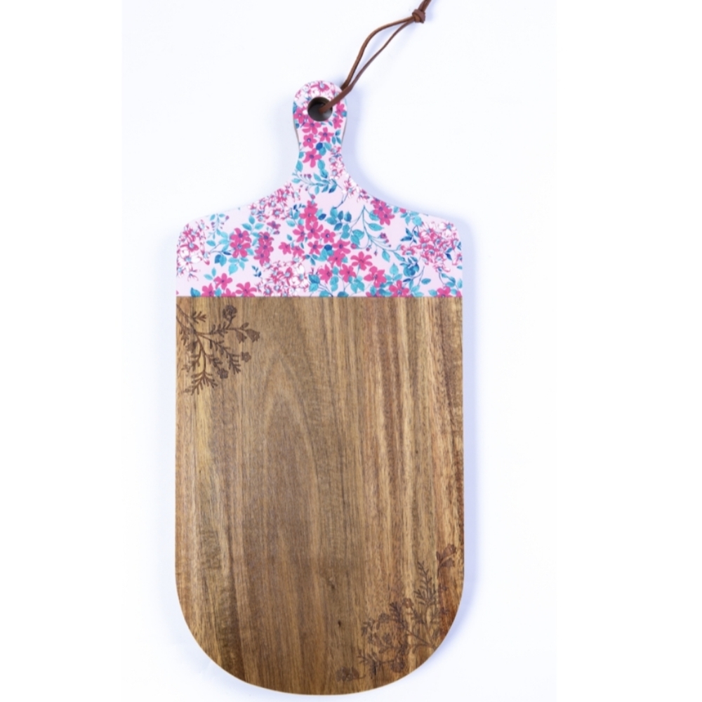 The Pioneer Woman Acacia Printed Pink Charcuterie Board